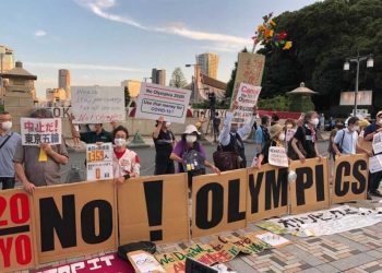Protests against Olympics around Tokyo Games opening ceremony