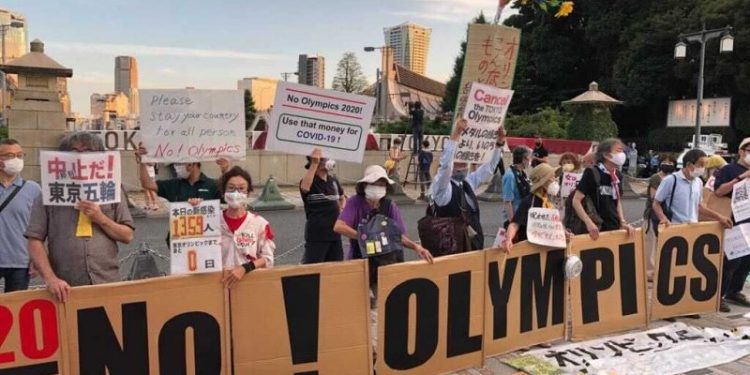 Protests against Olympics around Tokyo Games opening ceremony