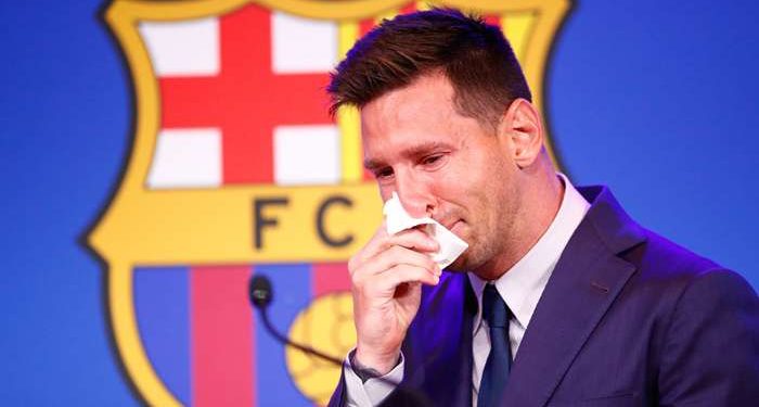 Messi in tears at final Barcelona press conference as he confirms PSG move ‘is a possibility’