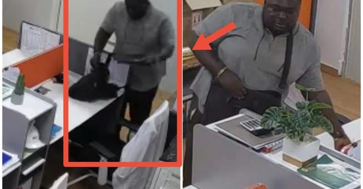 Wanted: Notorious East Legon Thief Captured Live In CCTV Footage