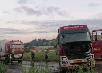 Two Articulator Trucks Crash On The Nsawam-Accra Road- Ghana Police Service