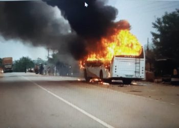Bus On Fire: 6 Passengers Traveling From Upper West Burnt To Death At Akomadan