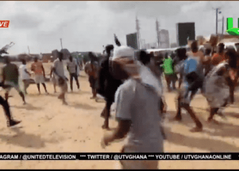 Accra: Gunshot Fired As Police Clash With Angry Drivers At Shiashie