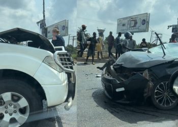 At Least Two People Feared Dead In An Accident At Okponglo After Toyota Corolla Collides With A Nissan Patrol Pickup Truck