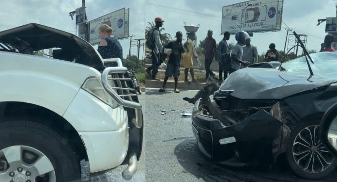 At Least Two People Feared Dead In An Accident At Okponglo After Toyota Corolla Collides With A Nissan Patrol Pickup Truck