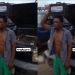 Thief Caught Stealing Ghana Police Car Battery Made To Carry The Battery On His Head