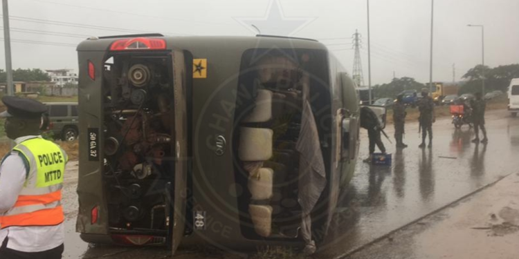Military Bus Involved In Accident On Accra-Tema Motorway