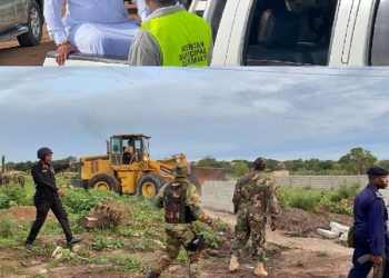 [PHOTOS]: Henry Quartey Leads Soldiers To Pull Down Illegal Structures On CSIR Land