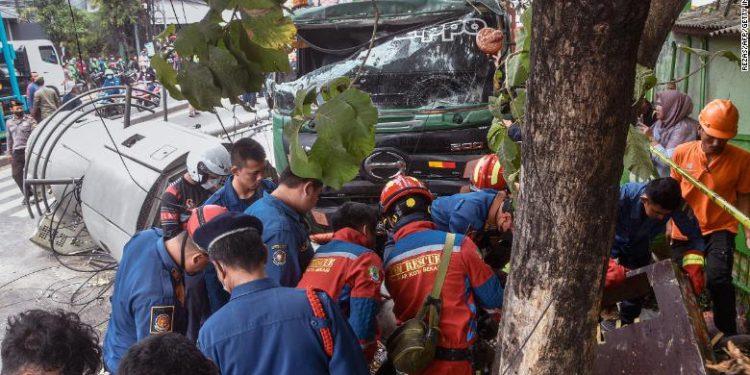 10 killed As Truck Crashes Near School In Indonesia
