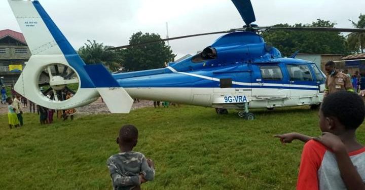 Helicopter lands forcefully at Achimota over poor visibility