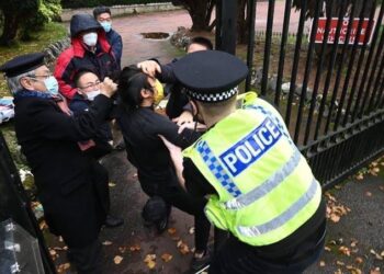 Protester rescued by UK police from Chinese consulate in Manchester