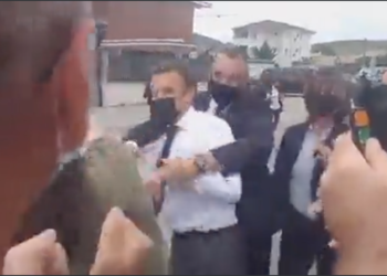 French President, Emmanuel Macron slapped again by angry citizen