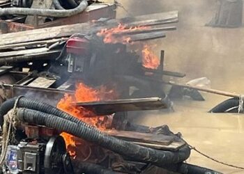 Akyemansa DCE Burns Galamsey Equipment