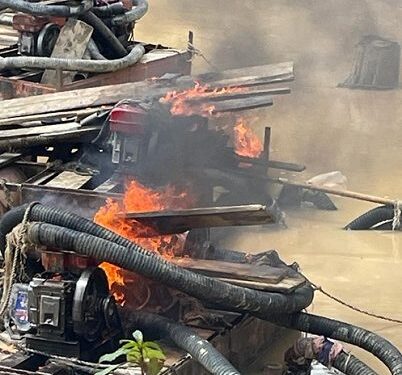 Akyemansa DCE Burns Galamsey Equipment