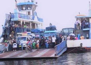 Cargo Truck Plunges Off Ferry At Checki Section Of River Oti