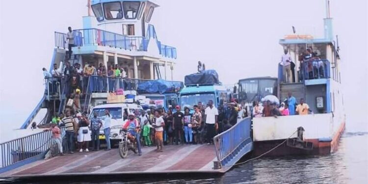 Cargo Truck Plunges Off Ferry At Checki Section Of River Oti