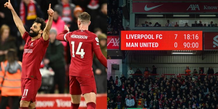 Liverpool beat Manchester United 7-0 at Anfield