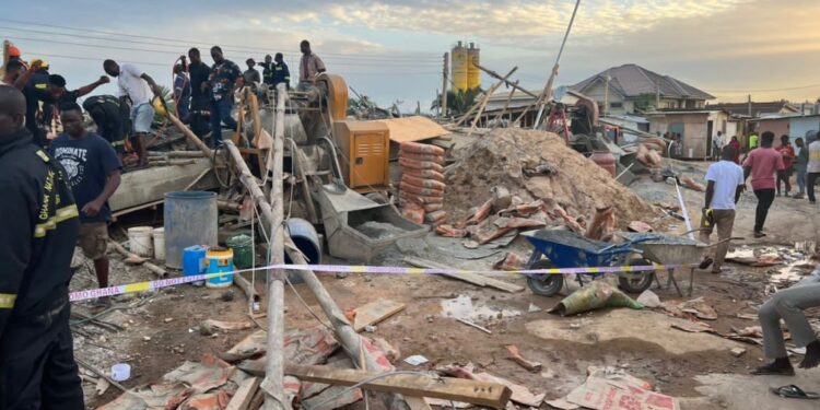 One person trapped in collapsed storey-building at Madina