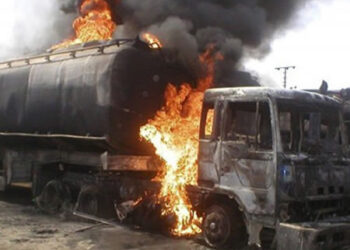 Koforidua: Fuel tanker bursts into flames after crashing while descending Mamfe mountains