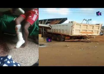 Tipper truck runs into Bishop Obinim’s family house at Heman, three injured