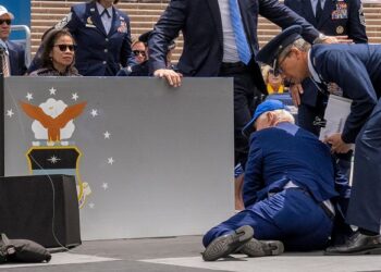 VIDEO: US President Joe Biden trips and falls during US Air Force graduation ceremony