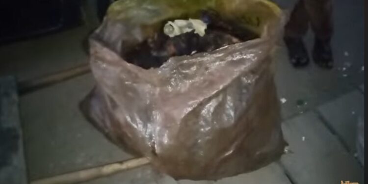 Environmental Officer confiscates suspected Anthrax infected cow meat at Kasoa