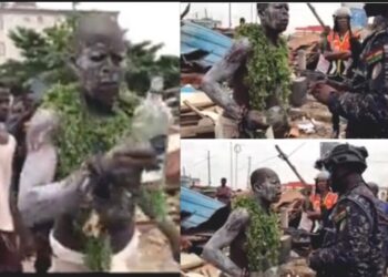 Nima Boys Bring Juju Man To Intervene In Ongoing Demolition Exercise; Police Arrest Him
