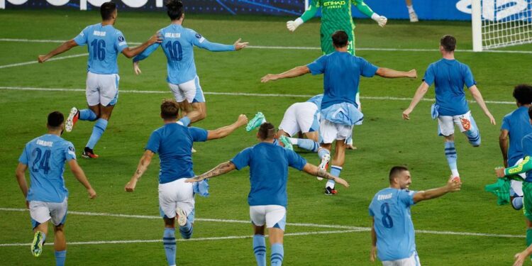 Manchester City 1-1 Sevilla: Pep Guardiola’s side win Super Cup on penalties