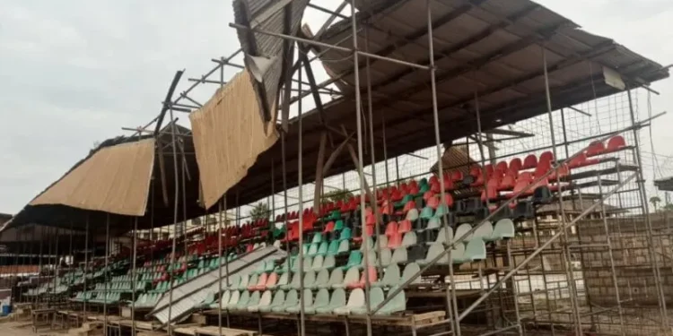 Rainstorm destroys VIP stands of Sunyani Coronation Park