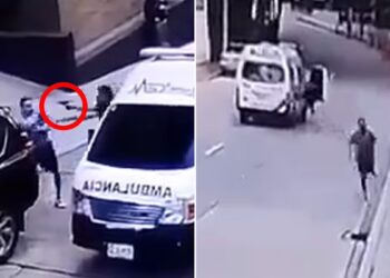 Businessman is kidnapped by gunmen and then escapes by jumping out of ambulance