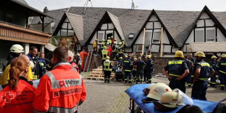 German hotel collapse in Moselle wine valley kills two, one guest still trapped