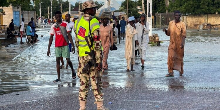 Nearly 300 inmates escape after floods bring down prison walls in northeast Nigeria