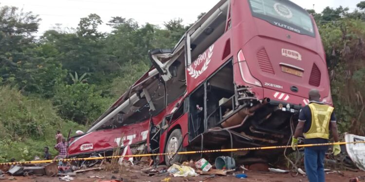 Several feared dead in VIP bus and fuel tanker collision in Suhum