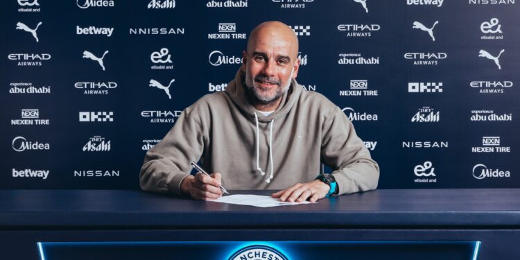 Official: Pep Guardiola signs two-year Manchester City contract extension through to 2027