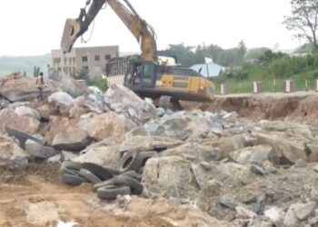 Another blasting on Kasoa-Winneba Highway destroys properties at Dabenyin