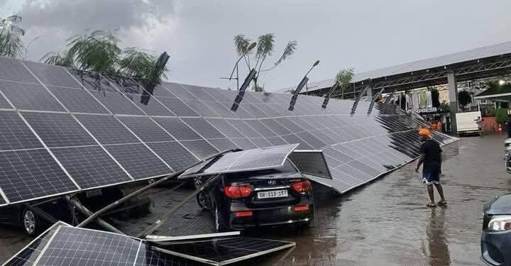 Over 20 Cars Damaged as A&C Mall Car Park Shed Collapses
