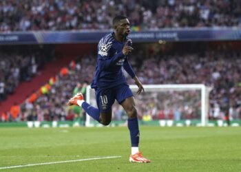 UCL: Dembele first half strike gives PSG first leg win over Arsenal