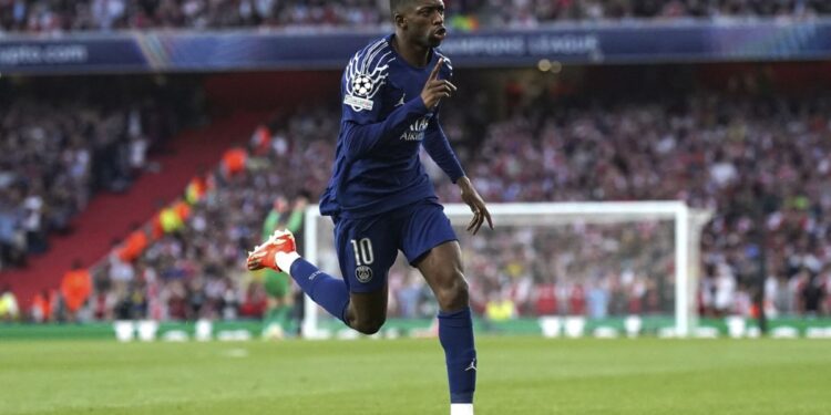 UCL: Dembele first half strike gives PSG first leg win over Arsenal