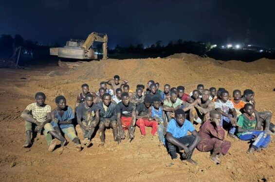 36 suspected illegal miners grabbed in Osino as NAIMOS storms galamsey sites in surprise dawn raid