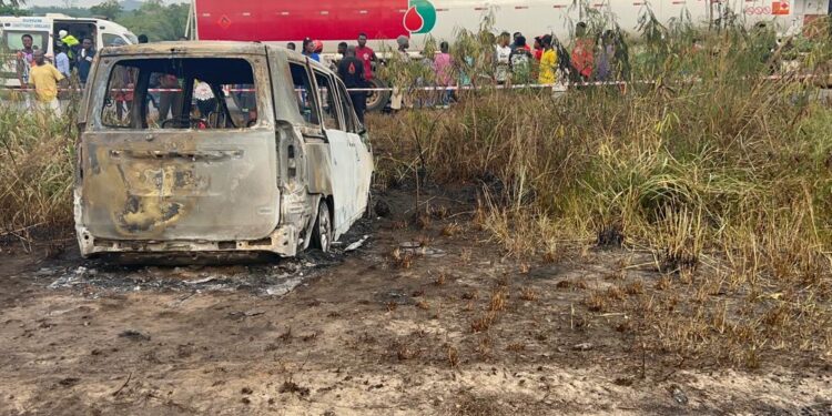 Eight-vehicle crash causes chaos on Nsawam–Adoagyiri road
