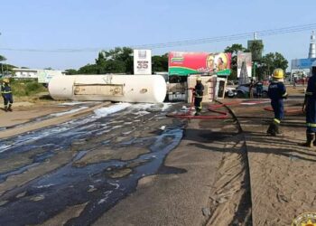 Tanker overturns at Tema: Motorists urged to take alternative routes