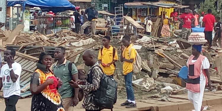 Ashaiman traders left in tears as dawn demolition wipes out livelihoods