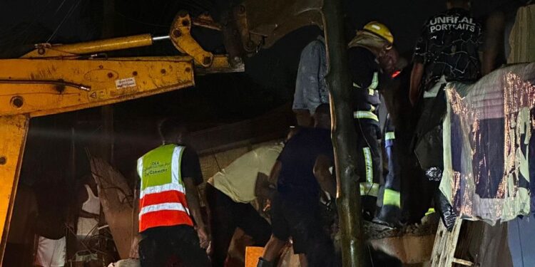 Several feared trapped after building collapse at Adenta New Site