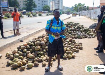 AMA arrests coconut trader over alleged use of bus stop as storage, trading space