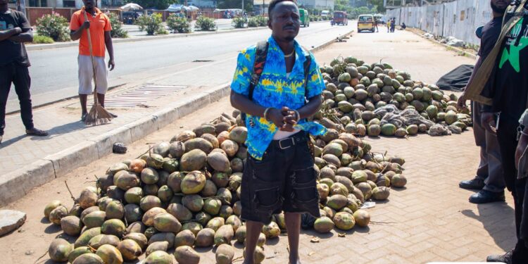 AMA arrests coconut trader over alleged use of bus stop as storage, trading space