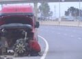 Faulty man diesel truck causes multiple accidents on Amasaman–Nsawam road