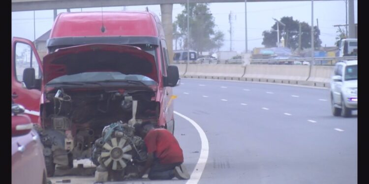 Faulty man diesel truck causes multiple accidents on Amasaman–Nsawam road