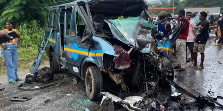 Three-month-old baby killed, others injured in head-on collision on Bompata-Wenchi road