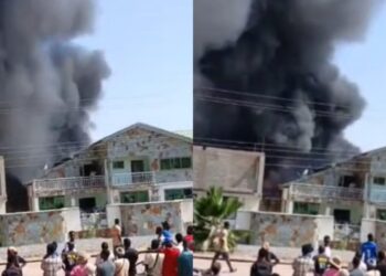 Fire outbreak reported behind China Mall at Amasaman