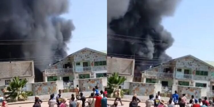 Fire outbreak reported behind China Mall at Amasaman
